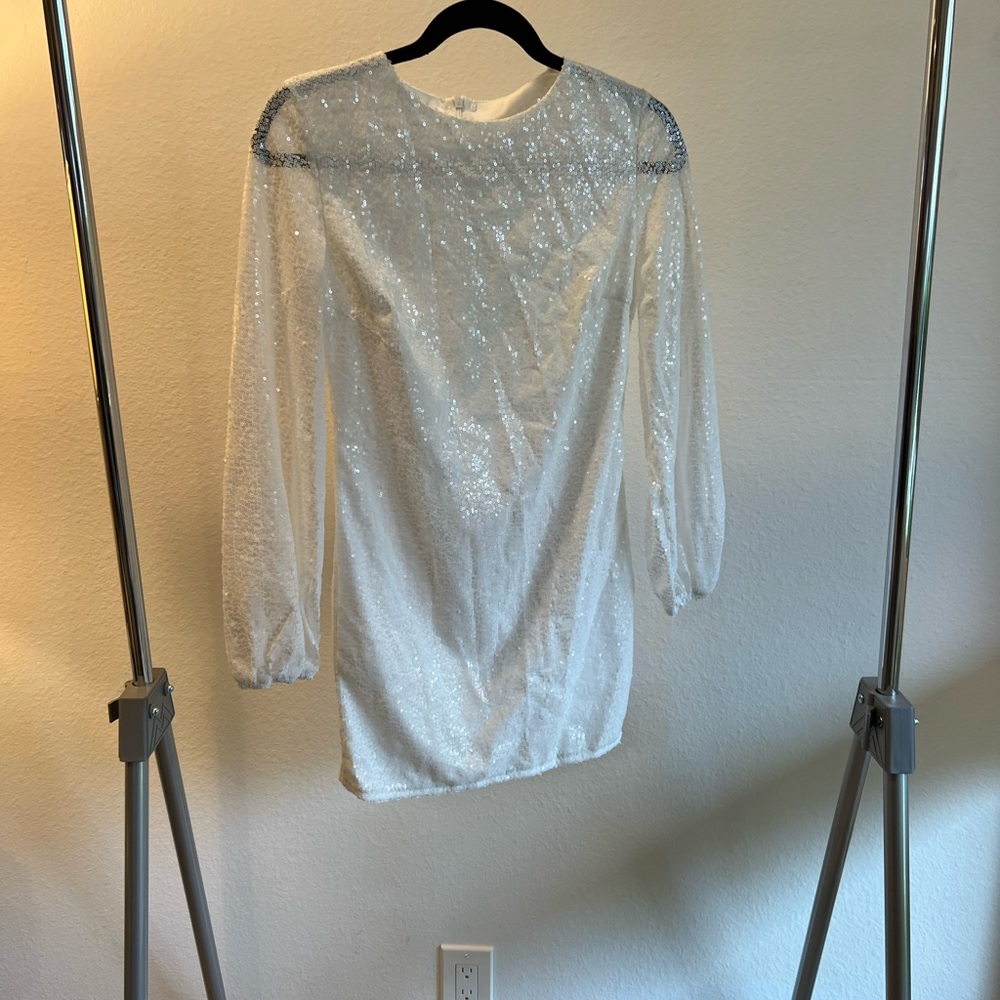 White sequin mini